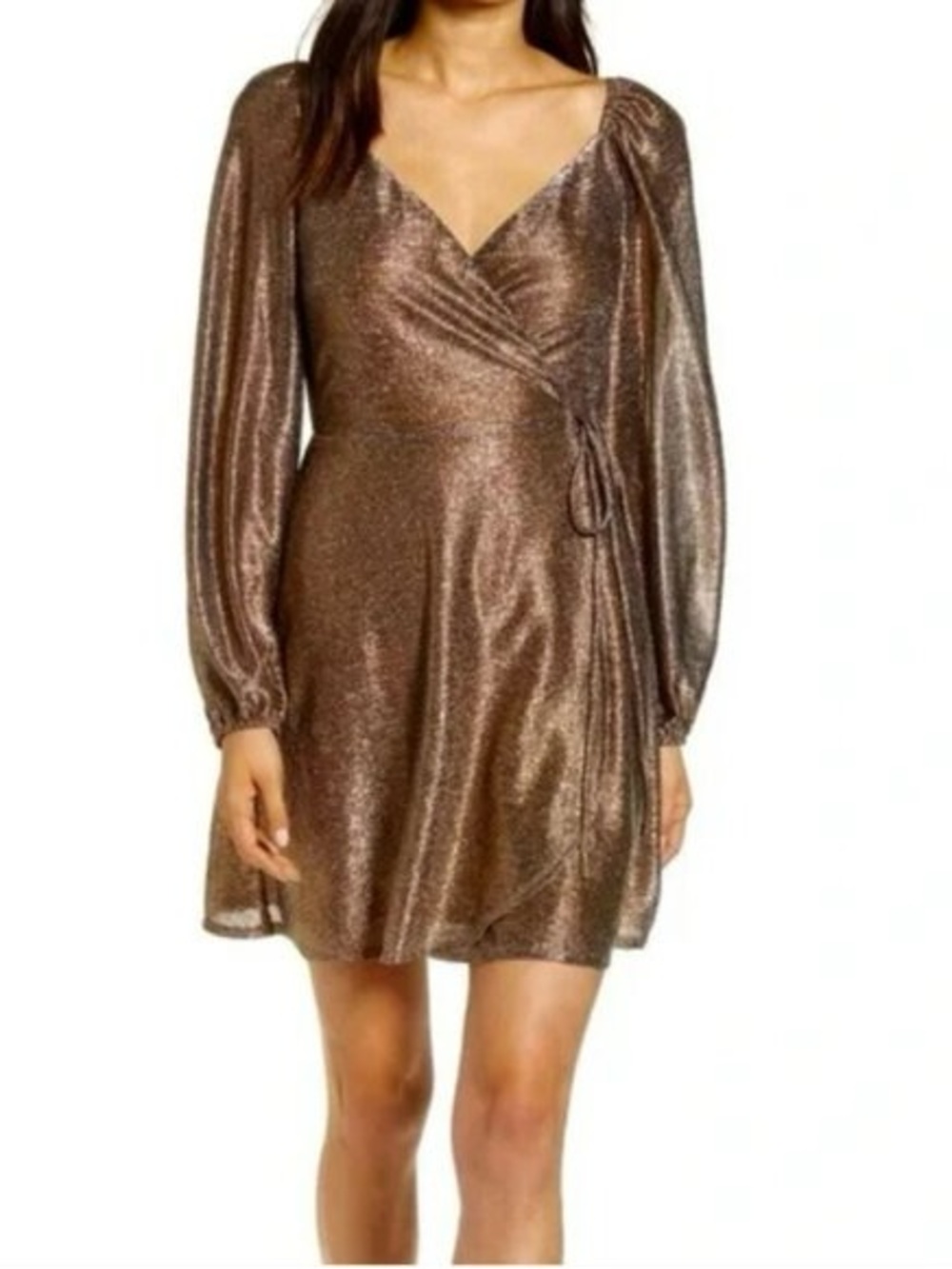 NWT Chelsea 28 Metallic Wrap Dress‎
